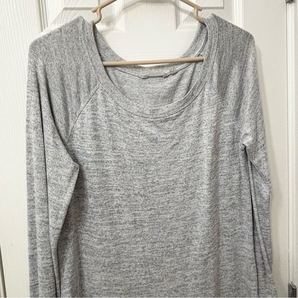 ❌SOLD❌ Athleta Luxe Pose Grey Marled Heathered Tunic Top Size Small Soft Long - Picture 3 of 12
